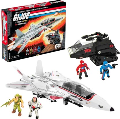 Picture of ​MEGA G.I. Joe Action Figures Building Toys, Skystriker XP-14F vs. Cobra H.I.S.S. with 617 Pieces, 4 Poseable Characters, for Collectors