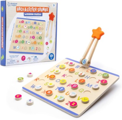 Picture of Educational Insights ABCs & Letter Sounds Wooden Puzzle