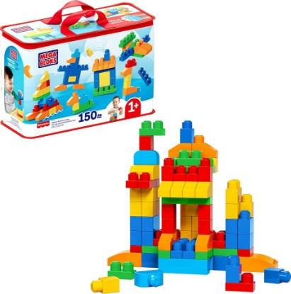 Picture of MEGA BLOKS First Builders Deluxe Building Bag Toddler Block Toys Set, Red | 150 Pieces, Storage, Creative Open-Ended Play, Preschool Kids Ages 1+ Years, Easy to Build (Amazon Exclusive)