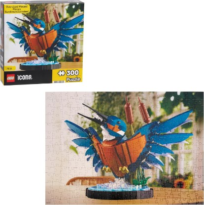 Picture of LEGO® Icons Oversized Kingfisher Puzzle, 300 Pieces | 21.25 x 15-inch Puzzle Featuring LEGO Kingfisher Bird Model, Collectible Puzzle with Poster by Just Play, Ages 8+