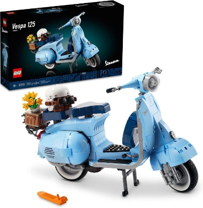 Picture of LEGO Icons Vespa 125 Model Building Kit - Vintage Italian Scooter DIY Craft Kit for Adults, Ages 18+ - Gift for Birthdays - Includes Kickstand for Easy Display - 10298