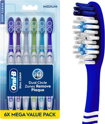Picture of Oral-B Toothbrush Dual Clean, Medium, 6 Count