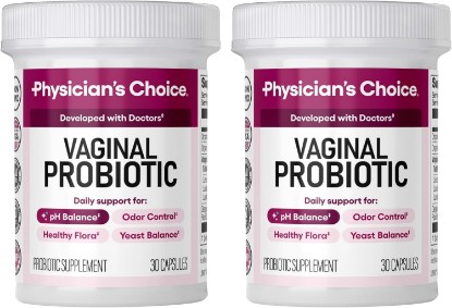 Picture of Physician's CHOICE Vaginal Probiotics for Women - pH Balance, Odor Control, Yeast Balance, Vaginal Flora & Feminine Health - 6B CFU with Organic Prebiotics and Cranberry Extract - 30 CT (Pack of 2)