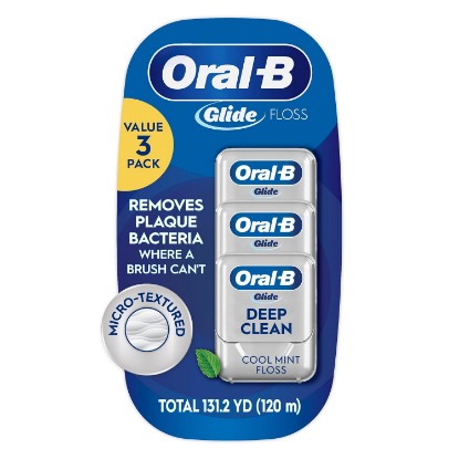 Picture of Oral-B Glide Deep Clean Cool Mint Dental Floss, Value 3 Pack (40m Each)