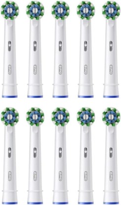 Picture of Oral-B Pro Cross Action Toothbrush Heads for Electric Toothbrush, Pack of 10, Suitable for a Post Box GreenCircle Certified: Certified Environmental Facts Label