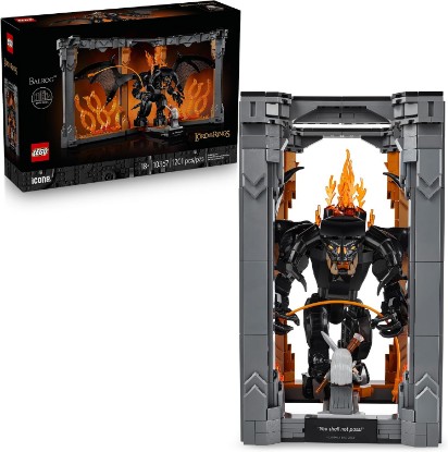 Picture of LEGO Icons The Lord of The Rings: Balrog Book Nook Kit - DIY Craft Building Set for Adults, 18+ - Collectible Gandalf Minifigure - Gift Idea for Birthdays - Home or Room Decor - 10367