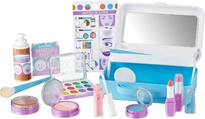 Picture of Melissa & Doug Love Your Look Pretend Makeup Kit Play Set – 16 Pieces for Mess-Free Pretend Play (Does NOT Contain Real Cosmetics) | 16 Pieces, Pretend Play Makeup Kit, Lipstick, Foundation, Eye Shadow, Portable Case, Mirror, Preschool Toys for Kids, Ages 3+