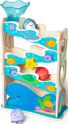 Picture of Melissa & Doug Rollables Wooden Ocean Slide Infant and Toddler Toy (5 Pieces) Ocean Themed Toys For Toddlers, Early Learning Toys For Infants And Toddlers Ages 1+ - FSC Certified