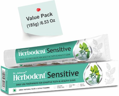 Picture of Sensitive Toothpaste - 6.53oz/185g Pack of 1 | Enamel Repair | Cavity Protection, Fluoride Free, Sensitive Care with Natural Mouthwash & Gum Strengthening Herbs - Clove, Tomar & more