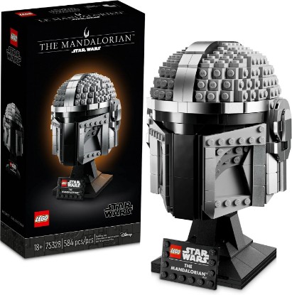 Picture of LEGO Star Wars The Mandalorian Helmet 75328 Buildable Model Kit, Display Collectible Decoration Set for Adults, Men, Women, Mom, Dad, Collectible Gift Idea