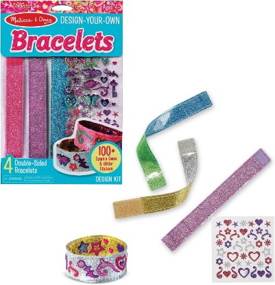 Picture of Melissa & Doug Design-Your-Own Bracelets with 100+ Sparkle Gem & Glitter Stickers, Kids Snap Bracelets, Stickers & Jewelry Crafts, Preschool Toys for Girls & Boys Ages 4+ | DIY Jewelry, 4 Reversible Bracelets, 100+ Gem & Glitter Stickers, Arts & Crafts Activity, Preschool Toys for Kids, Ages 4+