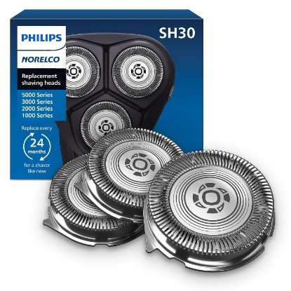 Picture of Philips Norelco Genuine Replacement Heads, 3 Count | 27 Self Sharpening PowerCut Blades, Compatible with Series 1000 - 3000, SH30/52 GreenCircle Certified: Certified Environmental Facts Label GreenCircle Sustainable Energy Practices