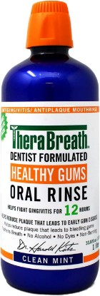 Picture of TheraBreath Healthy Gums Mouthwash, Clean Mint, Antigingivitis, 1 Liter (33.8 fl oz)