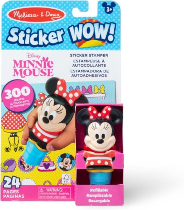 Picture of Melissa & Doug Sticker Wow!™ 24-Page Activity Pad and Sticker Stamper, 300 Stickers, Arts and Crafts Fidget Toy Collectible Character – Disney Minnie Mouse - for Kids Ages 3+ - FSC Certified