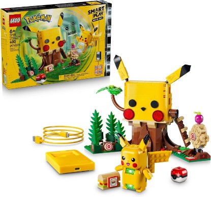 Picture of LEGO Pokémon SMART Play: Training House with Pikachu 72164 | All-in-One Building Set, Boys & Girls, Ages 6+, Interactive Pokémon Toys W/ Sounds, SMART Brick, 4 Tags & Charger, 400 pieces
