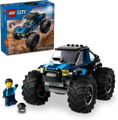 Picture of LEGO City Blue Monster Truck Off-Road Toy Playset with a Driver Minifigure, Imaginative Toys for Kids, Fun Gift for Boys and Girls Aged 5 Plus, Mini Monster Truck, 60402
