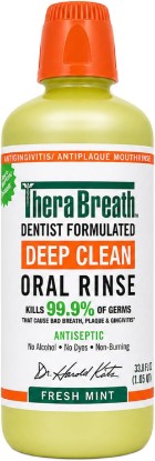 Picture of TheraBreath Deep Clean Antiseptic Mouthwash, Fresh Mint, 33.8 Ounce