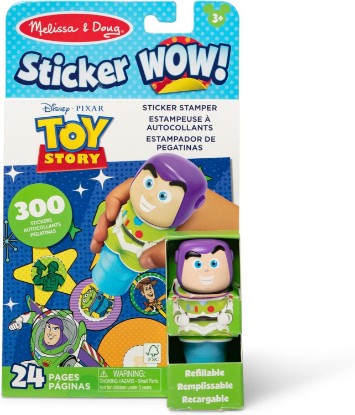 Picture of Melissa & Doug Sticker Wow!™ 24-Page Activity Pad and Sticker Stamper, 300 Stickers, Arts and Crafts Fidget Toy Collectible Character – Disney Buzz Lightyear - for Kids Ages 3+ - FSC Certified | 300 Surprise Stickers, Buzz Lightyear Stamper, 24-Page Pad, Mess-Free Travel Toys, Arts & Crafts, Preschool Toys, Ages 3+