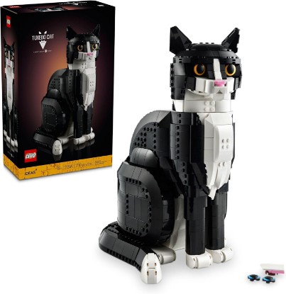Picture of LEGO Ideas Tuxedo Cat - Building Sets for Adults, Ages 18+ - DIY Crafts Kit for Home Decor, Living Room or Bedroom - Gift for Animal Lovers - 21349