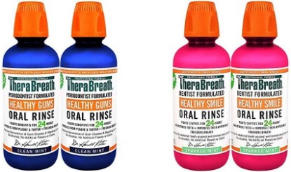 Picture of TheraBreath 24 Hour Healthy Gums Periodontist Formulated Oral Rinse, 16 Ounce (Pack of 2) 24 Hour Healthy Smile Dentist Formulated Oral Rinse, 16 Ounce (Pack of 2)