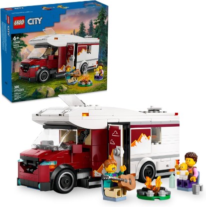 Picture of LEGO City Holiday Adventure Camper Van Building Toy Set - Vacation Toy for Kids, Boys and Girls, Ages 6+ - Includes 3 Minifigures and Accessories - Gift Idea for Birthdays & Holidays - 60454