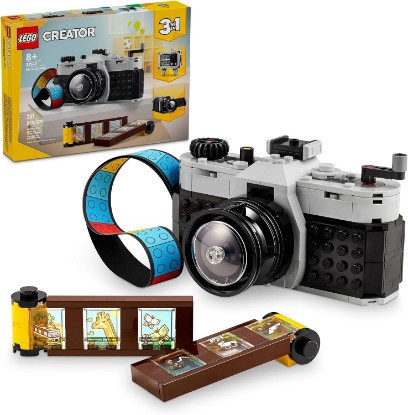 Picture of LEGO Creator 3 in 1 Retro Camera Toy, Transforms to Retro Video Camera or to TV Set, Photography Gift for Boys and Girls Ages 8 Years Old and Up Who Enjoy Creative Play, 31147
