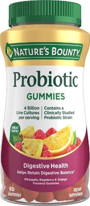 Picture of Nature's Bounty Probiotic Gummies, Immune Health & Digestive Balance, 60 Ct | Pineapple, Raspberry and Orange Flavor Gummies, 60 Ct