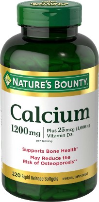 Picture of Nature's Bounty Calcium 1200mg with Vitamin D3, 220 Softgels | Bone Health & Immune Support, Vitamin D3 1000 IU
