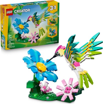 Picture of LEGO Creator 3 in1 Wild Animals: Colorful Hummingbird Building Toy for Girls, Boys, & Kids, Ages 8+ - Build a Bird, Butterfly, or Tropical Fish - Gift Idea for Birthdays - 31384
