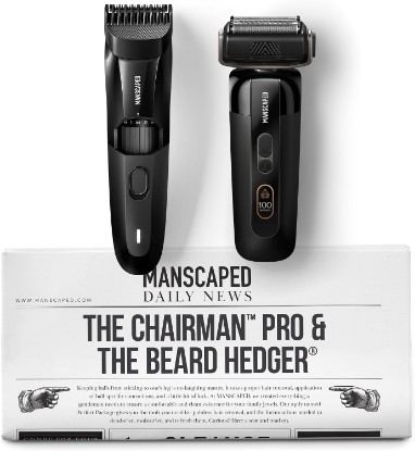 Picture of MANSCAPED The Chairman™ PRO Face Shaver & The Beard Hedger® | Men’s Electric Foil, Men's Beard Trimmer, 20 Length Adjustable Blade Wheel, Precision Stainless Steel T-Blade
