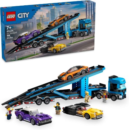 Picture of LEGO City Car Transporter 60408 | Back to School Gift for Students, Building Toy, Boys & Girls, Ages 7+, W/ Toy Cars, 998 pieces, Truck Toy for Kids