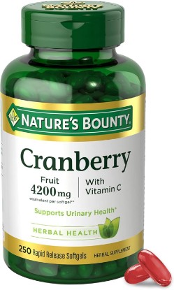 Picture of Nature's Bounty Cranberry Pills for Women Urinary Tract Health, 250 Count | Cranberry Supplements with Concentrate & Vitamin C, 250 Softgels