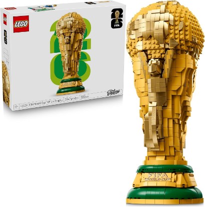 Picture of LEGO Editions FIFA World Cup Official Trophy Building Set - Kit for Display in Bedroom, Home Office, Book Shelf - Soccer Fans Collectible - W/World Cup 2026 Minifigure - Gift for Birthdays - 43020