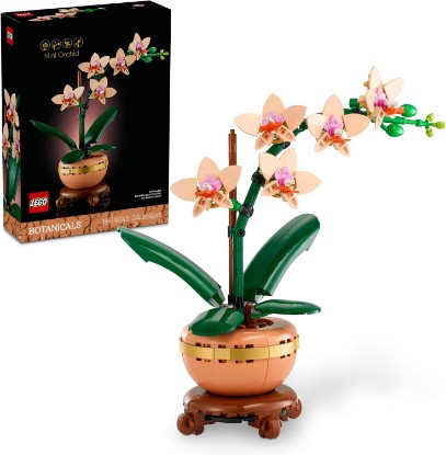 Picture of LEGO Botanicals Mini Orchid Building Set - Artificial, Fake Orchid for Home Decor, Adults Ages 18+ - Gift for Birthdays - Indoor Plant Decorations for Table, Desk, Office - 10343