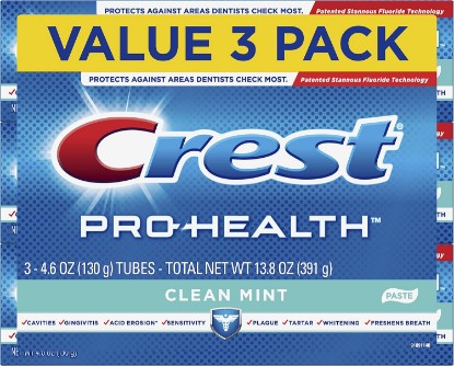 Picture of Crest Pro-Health Smooth Formula Toothpaste, Clean Mint, 4.6 oz, Pack of 3 (Packaging May Vary)