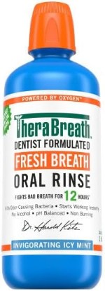 Picture of TheraBreath Fresh Breath Mouthwash, ICY Mint, Alcohol-Free, 1 Liter (33.8 fl oz)