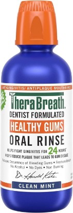 Picture of TheraBreath Healthy Gums Mouthwash, Mint, Antigingivitis, 16 Fl Oz.