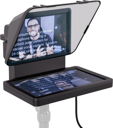 Picture of Elgato Prompter, Teleprompter with Built-in Screen | Drag-and-drop display, Supports DSLR, webcam, smartphone, Read chat or scripts, Works with Mac, PC, Stream Deck