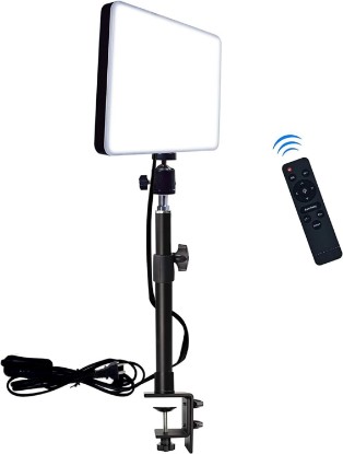 Picture of LED Desk Bi-Color Video Light, Key Light with C-Clamp Stand | 2700K-5700K Dimmable, Wireless Remote, Studio Photography Lighting