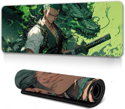 Picture of XXL Extended Anime Gaming Mouse Pad - Cool Anime Cartoon Design Large Mousepad, Stitched Edges | 27.6"x11.8"x0.08" Dimensions (Priate-King)