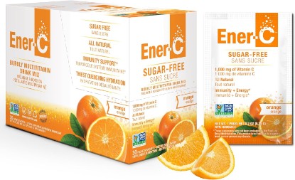 Picture of Ener-C Sugar Free Multivitamin Drink Mix, Zero Sugar - Orange, 30 Count | Vitamin Powder for Water, Electrolytes Powder No Sugar, Hydration Boost Packets, Vitamin C & B12
