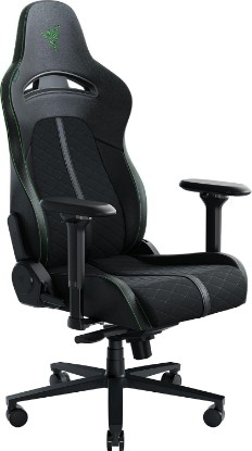 Picture of Razer Enki Gaming Chair, Built-in Lumbar Arch, All-Day Comfort, Black/Green | Optimized Cushion Density, Dual-Textured, Eco-Friendly Synthetic Leather, Adjustable 152-degree Recline