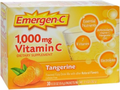 Picture of Emergen-C Vitamin C Tangerine Flavored Drink Mix 30 Packets, 0.33 oz (Pack of 4)