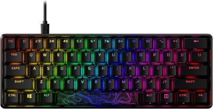 Picture of HyperX Alloy Origins 60 - Mechanical Gaming Keyboard, Ultra Compact 60% Form Factor, Double Shot PBT Keycaps, RGB LED Backlit, NGENUITY Software Compatible - Linear HyperX Red Switch,Black