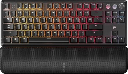 Picture of Corsair K70 PRO TKL RGB Tenkeyless Mechanical Wired Gaming Keyboard – Pre-Lubed Hall Effect MGX Hyperdrive Adjustable Switches, Simultaneous SOCD and Rapid Trigger, ABS Double-Shot, QWERTY NA – Black ClimeCo Certified