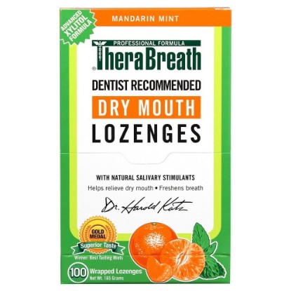 Picture of TheraBreath Dentist Recommended Dry Mouth Lozenges, Sugar Free, Mandarin Mint Flavor (400-Count)