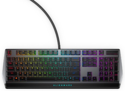 Picture of Alienware Low-Profile RGB Gaming Keyboard AW510K, AlienFx Per Key RGB LED Color Backlighting, Media CONTROLS & USB Passthrough, Cherry MX Low Profile Red Switches | USB, Numeric Keypad, Adjustable Height, Media Hot Keys, Dark Side of the Moon, Gaming Ready, AW510K