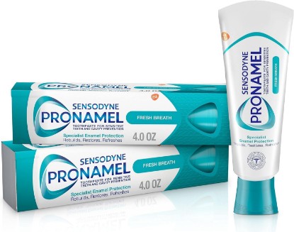 Picture of SENSODYNE PRONAMEL Fresh Breath Enamel Toothpaste for Sensitive Teeth, to Reharden and Strengthen Enamel, Fresh Wave - 4 Ounces (Pack of 2)