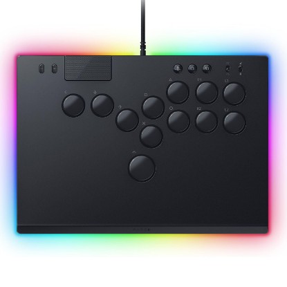Picture of Razer Kitsune All-Button Arcade Controller, For PlayStation 5 & PC, Black | Low-Profile Optical Switches, Slim Form Factor, Quad Movement Button Layout, Removable Top Plate, Chroma RGB, USB Type C ECOLOGO