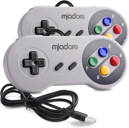 Picture of 2 Pack USB Controller for SNES Retro Gaming, miadore SNES USB Classic Gamepad Joypad Gamestick for Windows PC MAC Linux Retropie Raspberry Pi 3